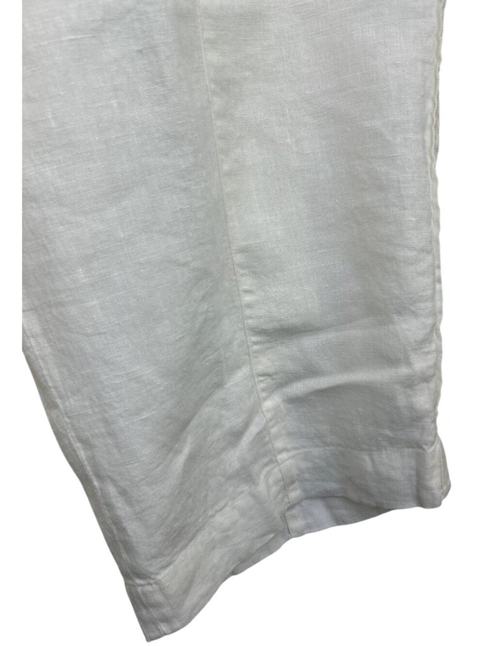 Talbots Irish Linen Cropped Pants Women's 18W White Drawstring Waist Resortwear - Picture 15 of 16